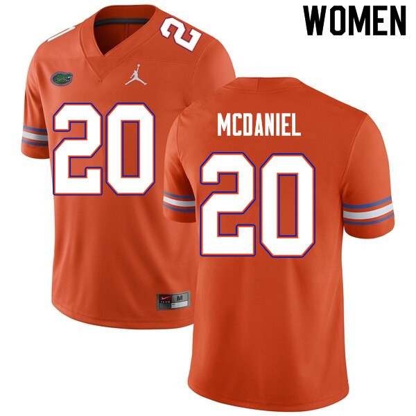 Women #20 Mordecai McDaniel Florida Gators College Football Jerseys Orange